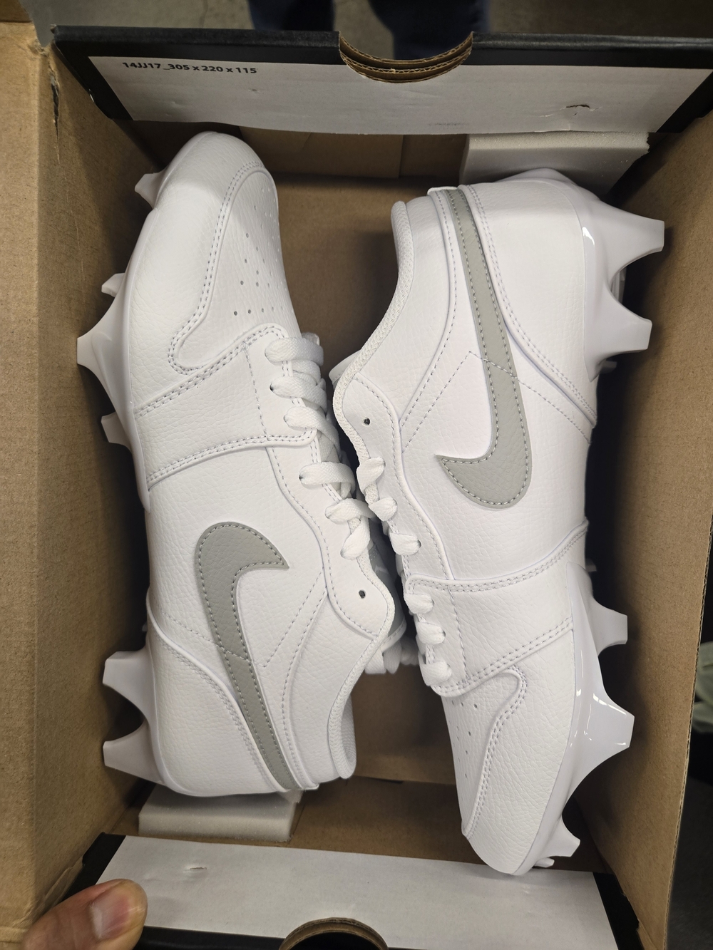 Jordan Men's White Athletic Cleats with Gray Swoosh